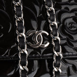 Chanel Patent Embossed Leather Camellia Wallet On Chain Crossbody Bag