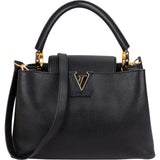Louis Vuitton Noir Taurillon Leather Capucines MM Handbag
