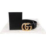 Gucci Black Leather GG Marmont Belt (85 / 34)