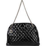 Chanel Patent Leather Palladium Soft Tote CC Shoulder Bag