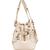Louis Vuitton Off White Ecru Lambskin Studded Sac Riveting Shoulder Bag
