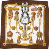 Hermès Frontaux et Cocardes Silk 90 Scarf Tuch