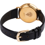 Gucci Gold Tone Black Leather Sherry Line Web 3000L Woman Watch