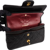 Chanel Quilted Lambskin 24K Gold Small Double Flap Shoulder Bag
