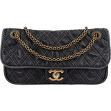 Chanel  Stitching Lambskin Single Flap Shoulder Bag