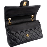 Chanel Quilted Lambskin 24K Gold Small Double Flap Shoulder Bag
