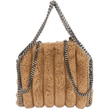 Stella McCartney Quilted Padded Faux Fur Falabella Fold Over Tote Crossbody Handbag