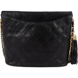 Chanel Quilted Lambskin CC Tassel Single Flap Crossbody Bag
