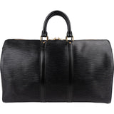 Louis Vuitton Noir Epi Leather Keepall 45 Travel Bag