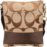 Coach Monogram Signature Stripe File Crossbody Bag