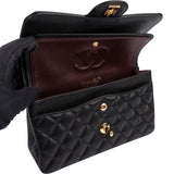 Chanel Quilted Caviar Leather Small Double Flap Shoulder Bag