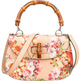 Gucci Beige Leather Daily Floral Bamboo 1967 Top Handle Handbag