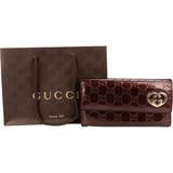 Gucci Patent Leather Guccissima Lovely Heart Continental Wallet