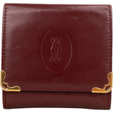 Cartier Bordeaux Leather Mini Coin Wallet