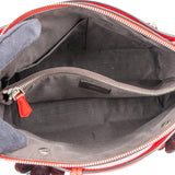 Fendi Red Leather By The Way Small Flowerland Shoulder Handbag