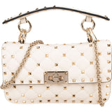 Valentino Quilted Leather Rockstud Spike Turnlock Flap Crossbody Handbag