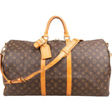 Louis Vuitton Monogram Canvas Keepall 55 Bandoulière Travel Bag
