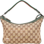 [🔄️B09 / F12] Gucci Monogram GG Canvas Web Pochette Shoulder Bag - vintageandkickz
