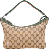 [🔄️B09 / F12] Gucci Monogram GG Canvas Web Pochette Shoulder Bag - vintageandkickz
