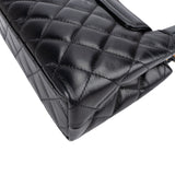 Chanel Black Leather Quilted Lambskin Nano Kelly Top Handle Crossbody Handbag