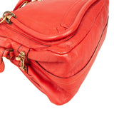 Chloé Red Grained Leather Paraty Shoulder Handbag
