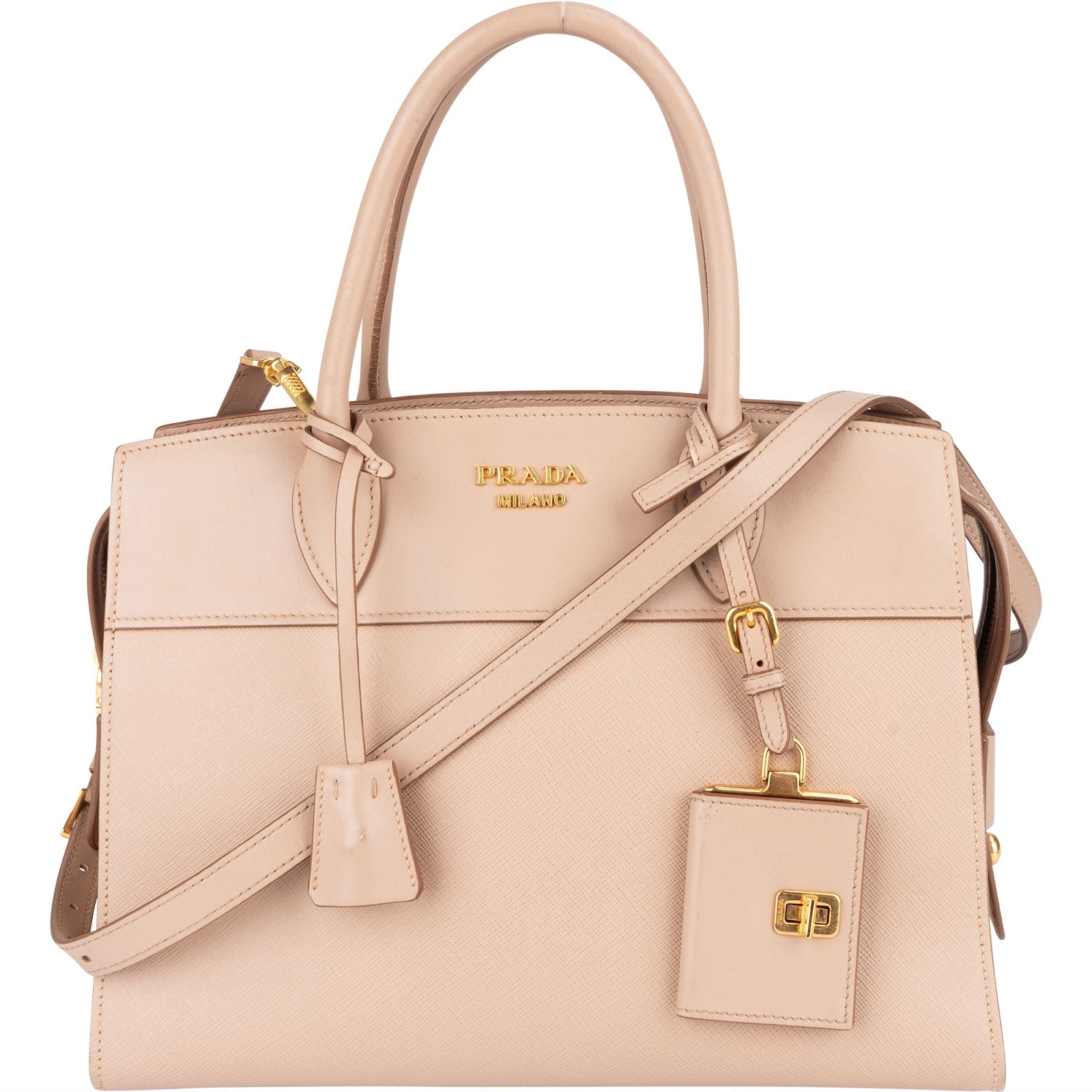 Prada Saffiano Leather Mano Galleria Handbag - vintageandkickz