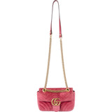 Gucci Matelassé Velvet GG Marmont Small Crossbody Bag