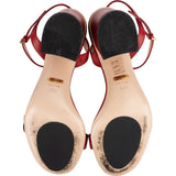 Gucci Red Leather GG Marmont Sandal Heels (38,5)