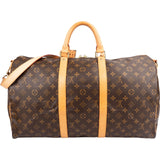 Louis Vuitton Monogram Canvas Keepall 50 Bandoulière Travel Bag