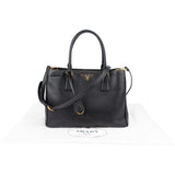 Prada Black Saffiano Leather Galleria Handbag