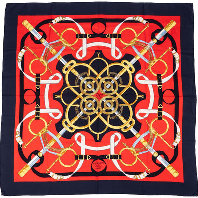 Hermès Eperon d'Or Silk 90 Scarf Tuch