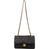 Chanel Quilted Lambskin Small 24K Gold Double Flap Shoulder Bag