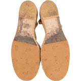 Chanel Beige Leather Cap Toe CC Tweed Wedge Espadrilles Sandals (40)