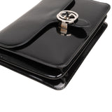 Gucci Patent Leather Interlocking G Shoulder Bag