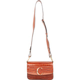 Chloé Croc-Embossed Leather C Shoulder Crossbody Bag