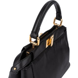 Fendi Black Leather Mini Peekaboo Handbag