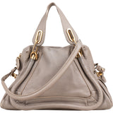 Chloé Grey Grained Leather Paraty Shoulder Handbag
