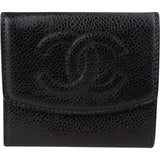 Chanel Caviar Leather CC Bifold Coin Purse Wallet
