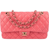 Chanel Quilted Lambskin Gold Medium Double Flap Shoulder Bag