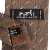 Hermès Brown Striped Silk Tie Krawatte