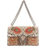 Gucci Limited Monogram GG Supreme  Embroidered Python Dionysus Shoulder Bag