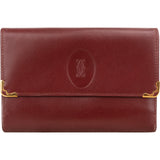 Cartier Bordeaux Leather Flap Wallet