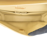 Chanel Gold Shimmering Quilted Lambskin Medium Double Flap Shoulder Bag