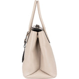 Prada Grey Saffiano Leather Turnlock Double Handbag