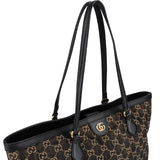 Gucci Monogram GG Denim Ophidia Tote Shoulder Bag