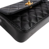 Chanel Quilted Lambskin 24K Gold Mini Single Flap Crossbody Bag