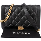 Chanel Quilted Lambskin Boy Wallet On Chain Crossbody Bag