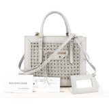 Balenciaga Woven Leather Classic City Square Tote Handbag