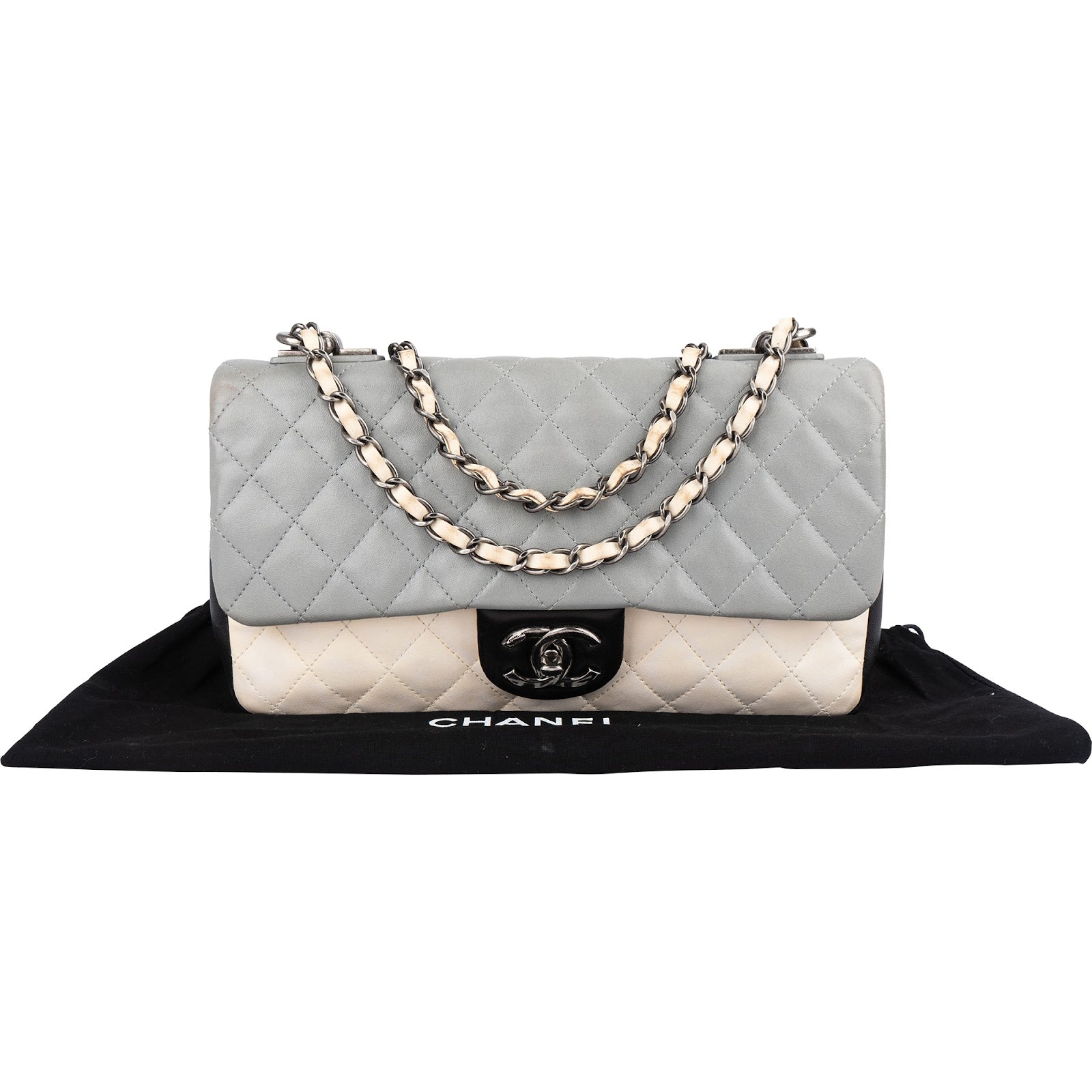 Chanel Quilted Tricolor Lambskin Single Flap Crossbody Bag - vintageandkickz