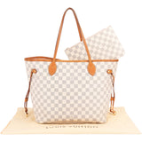 Louis Vuitton Monogram Damier Azur Canvas Neverfull MM Shoulder Bag